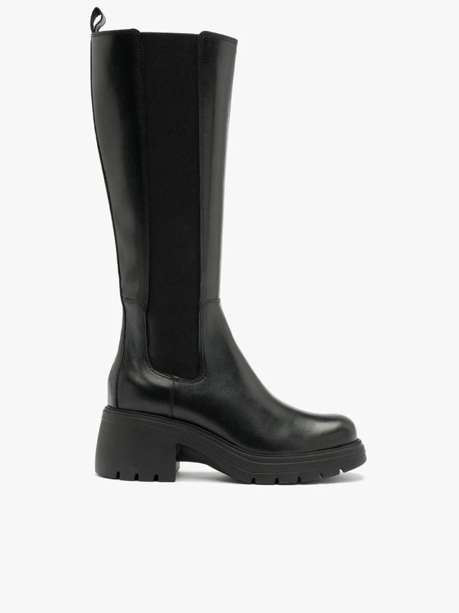 Schwarze Stiefel mit Gummizug