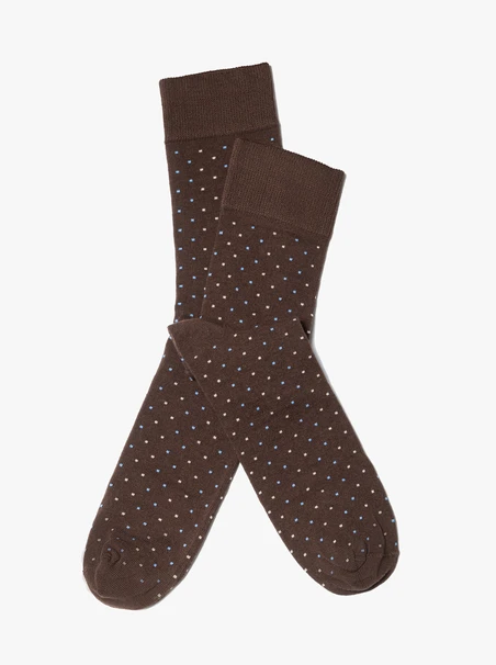 Braune gepunktete Herrensocken