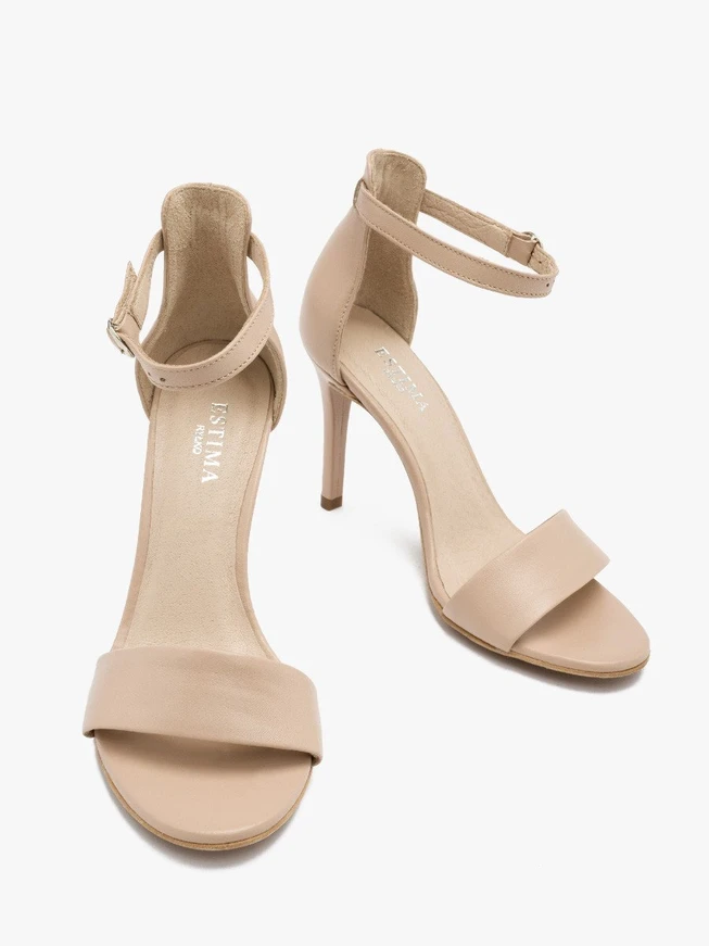 Beige high-stiletto sandals