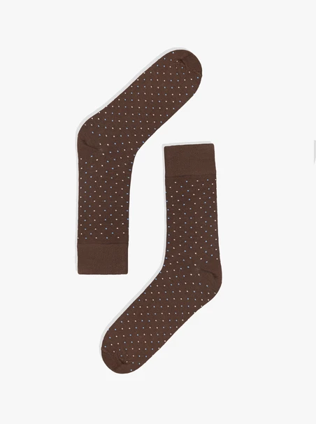 Brown men’s socks with dots