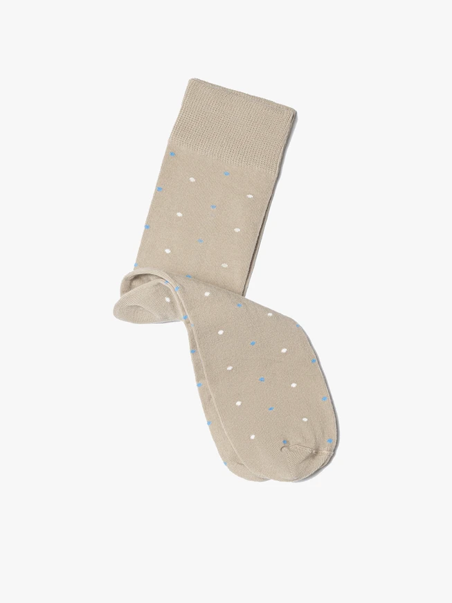 Beigefarbene Socken mit Tupfen für Männer
