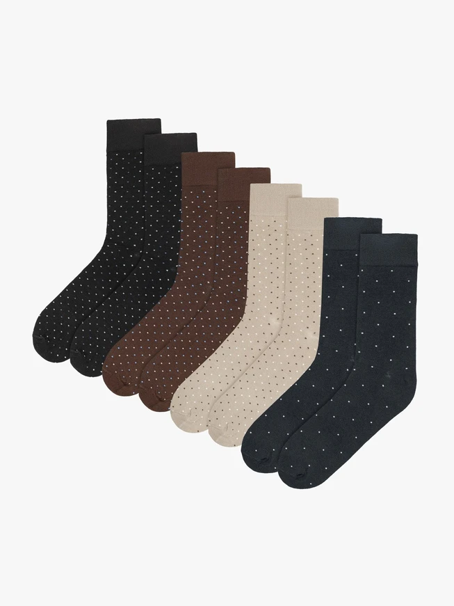 Beigefarbene Socken mit Tupfen für Männer