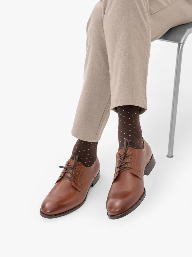 Brown men’s socks with dots