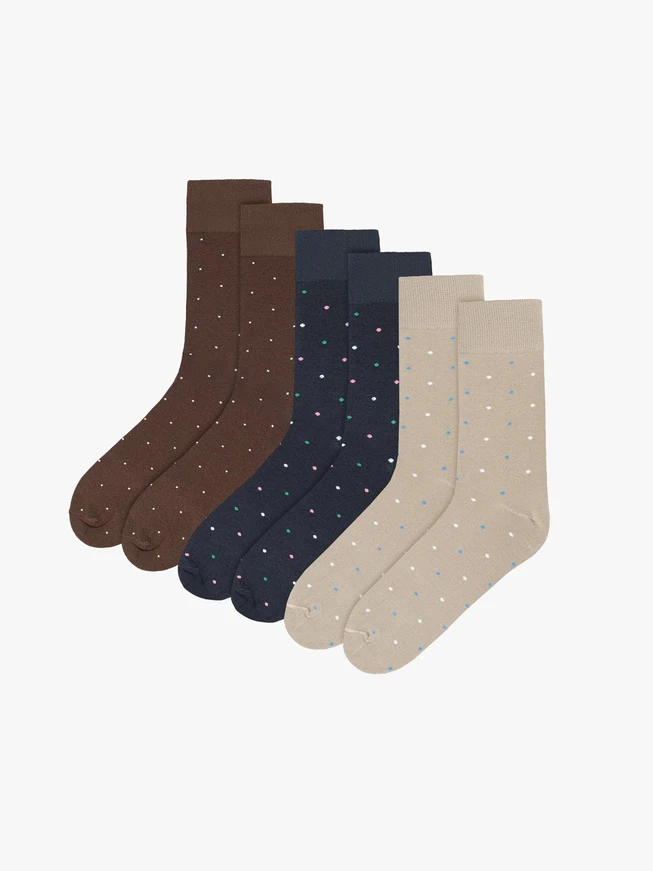 Beigefarbene Socken mit Tupfen für Männer