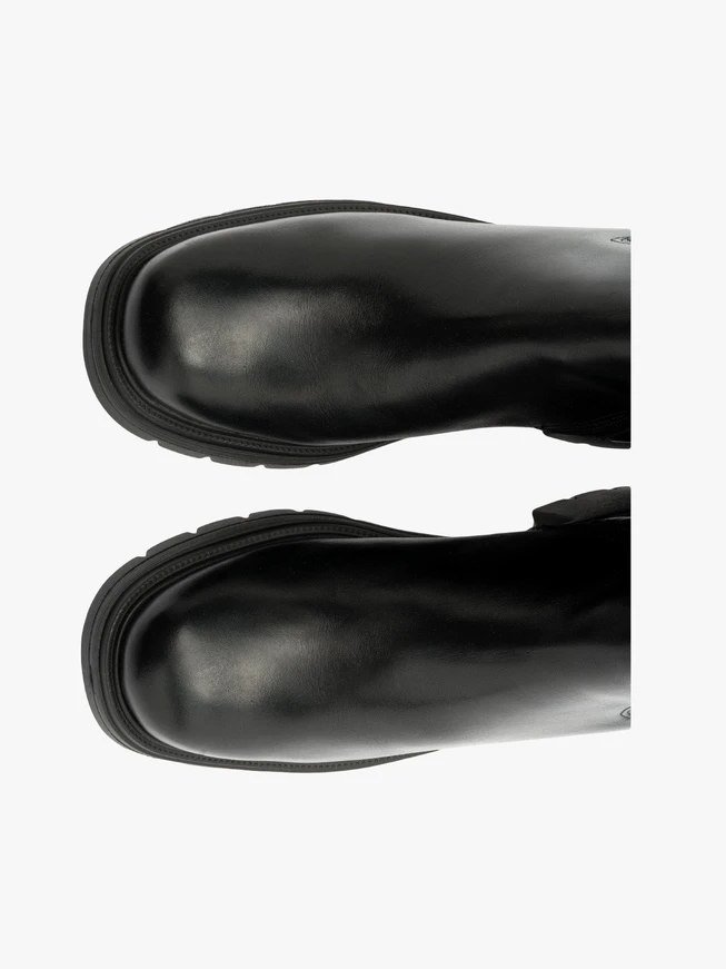 Schwarze Stiefel mit Gummizug