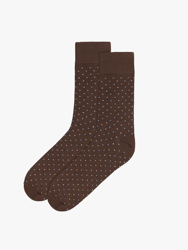 Brown men’s socks with dots