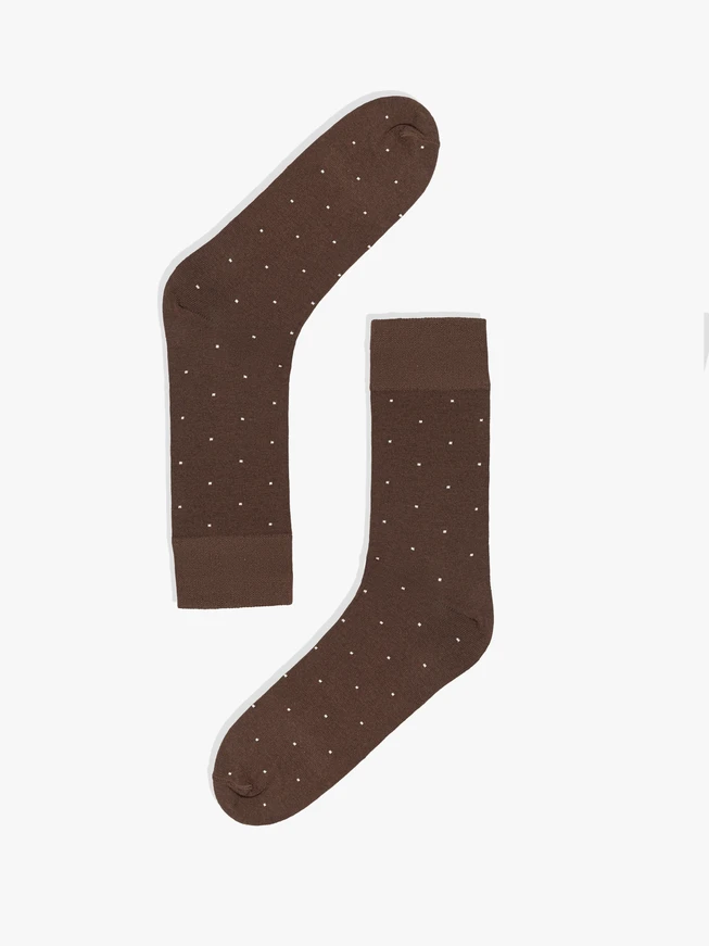 Brown men’s socks with dots