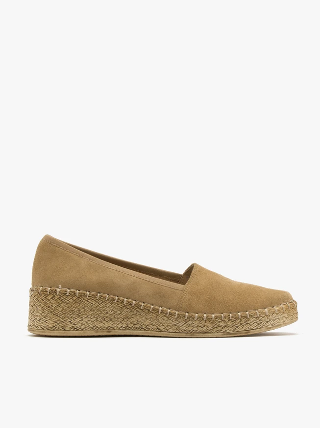 Olivfarbene Plateau-Espadrilles