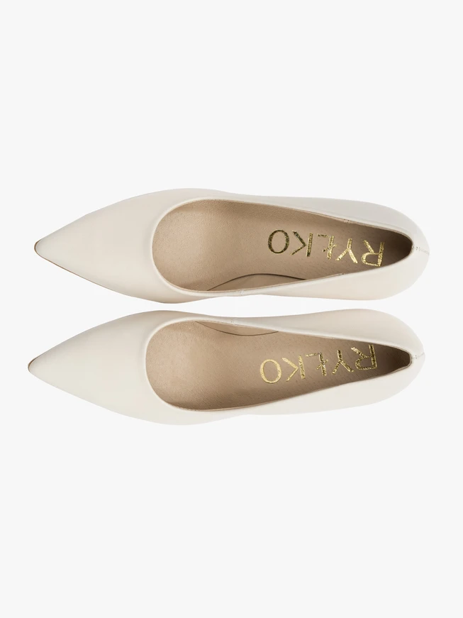 Cremefarbene Stiletto-Pumps