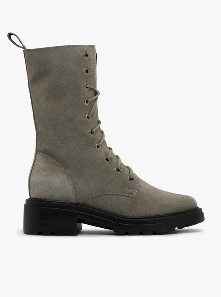 Gray suede boots