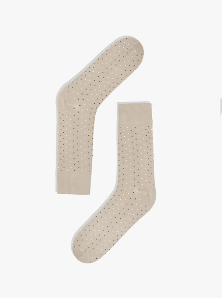 Beige men’s socks with dots