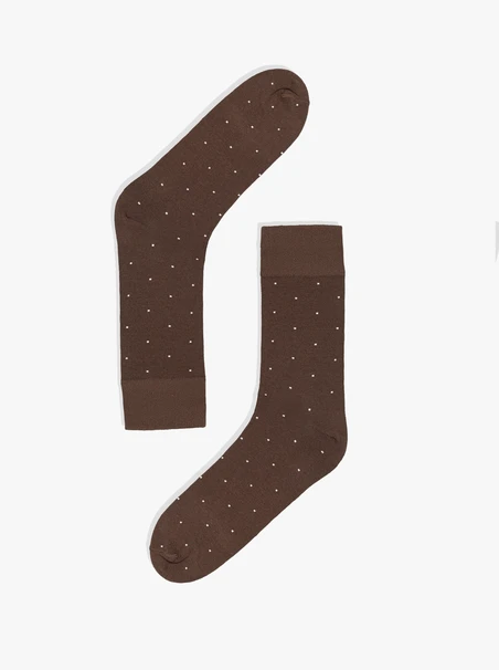 Brown men’s socks with dots