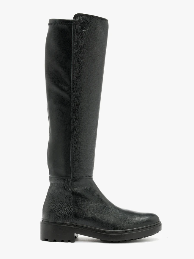 Schwarze Stiefel mit elastischem Schaft