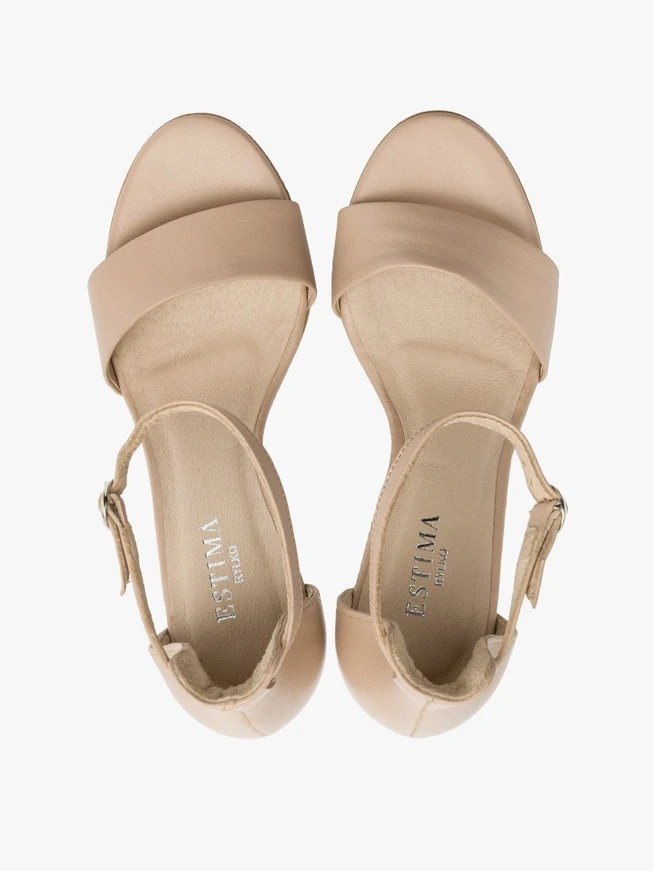 Beige high-stiletto sandals