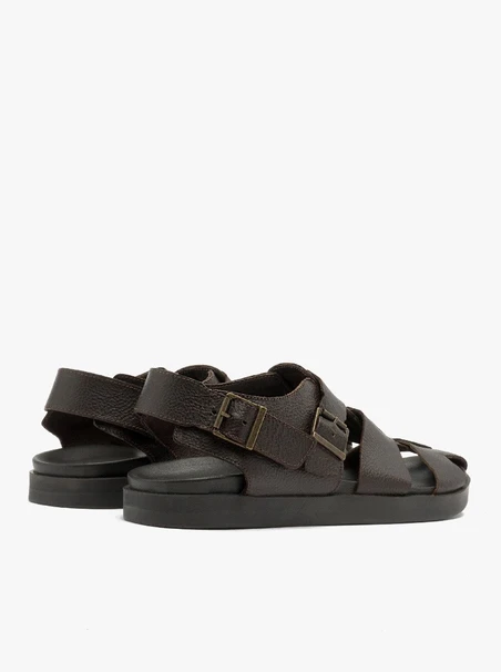 Dunkelbraune Herren-Sandalen