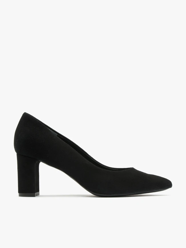 Black block-heel pumps