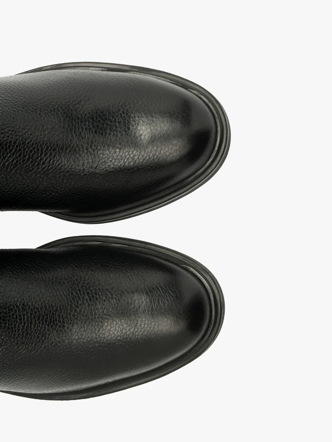 Schwarze Gummistiefel mit schmalem Schaft