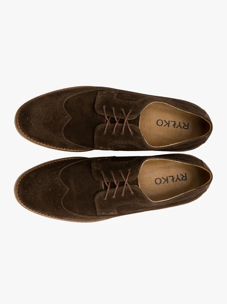 Dunkelbraune Herrenhalbschuhe mit Perforation