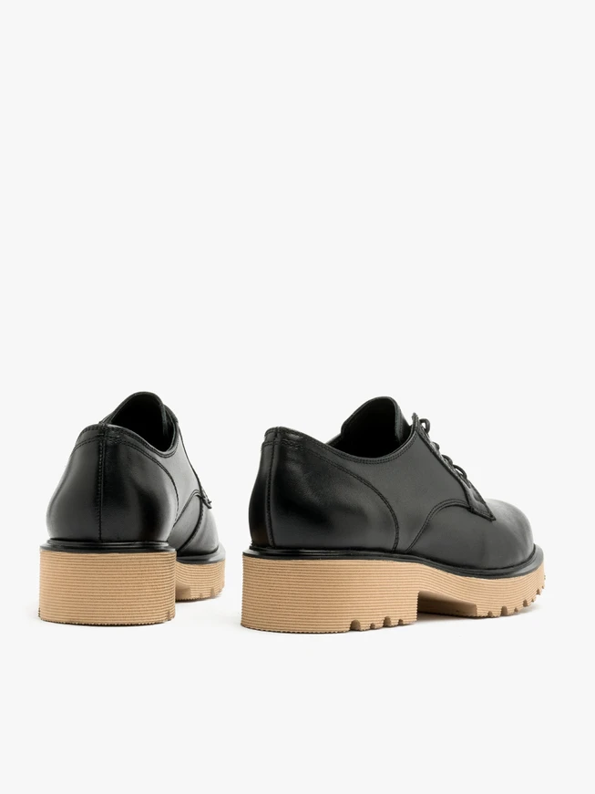 Black shoes with beige sole