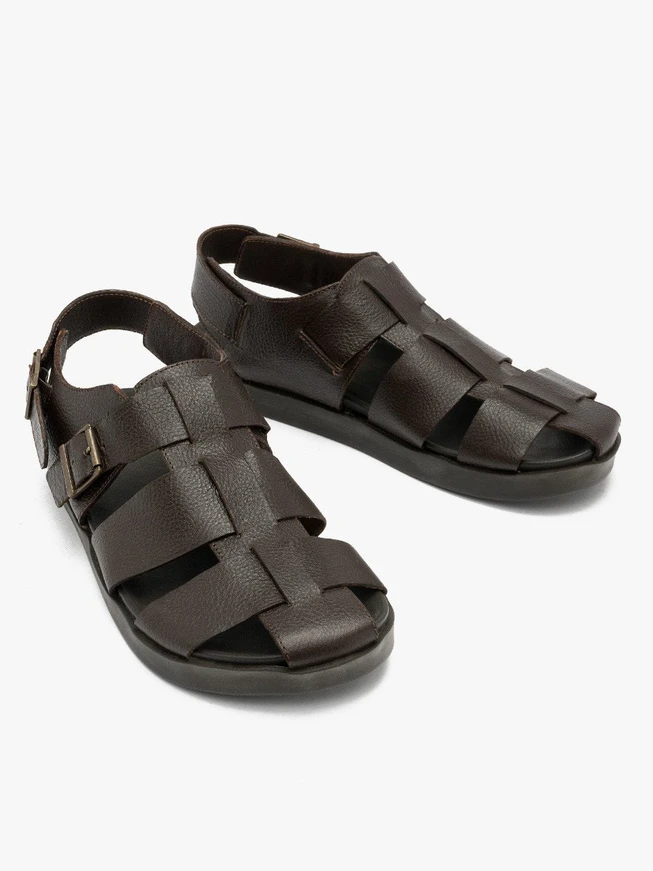 Dunkelbraune Herren-Sandalen