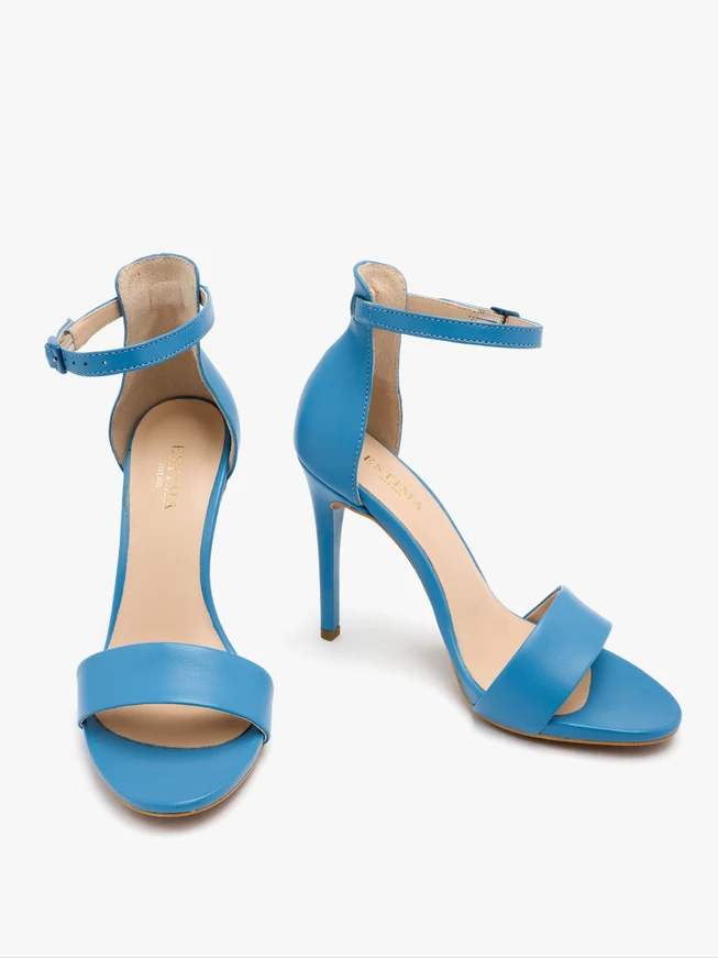 Blue high-stiletto sandals