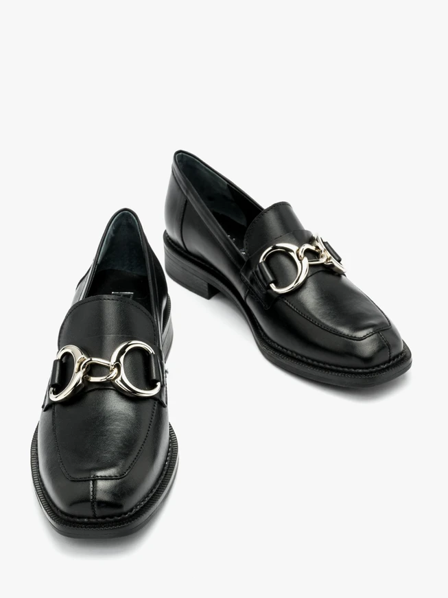 Black flat loafers