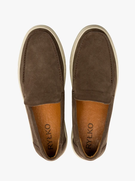 Graubraune Herrenhalbschuhe