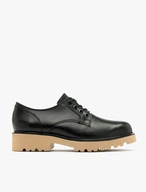 Black shoes with beige sole