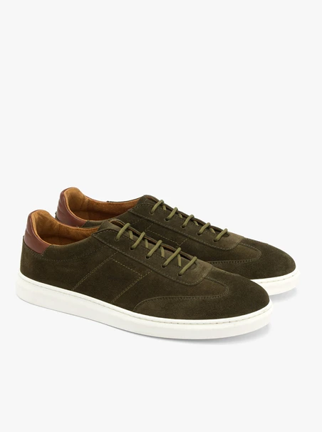 Olivefarbene Herrenhalbschuhe