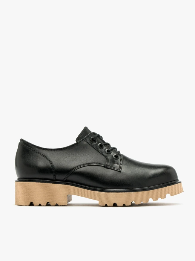 Black shoes with beige sole