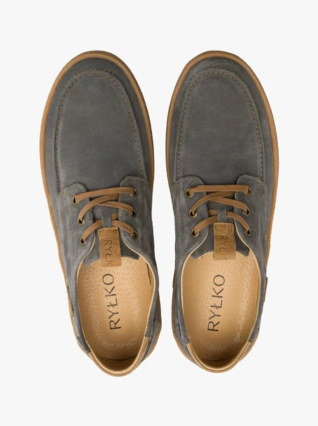 Graubraune Herrenhalbschuhe