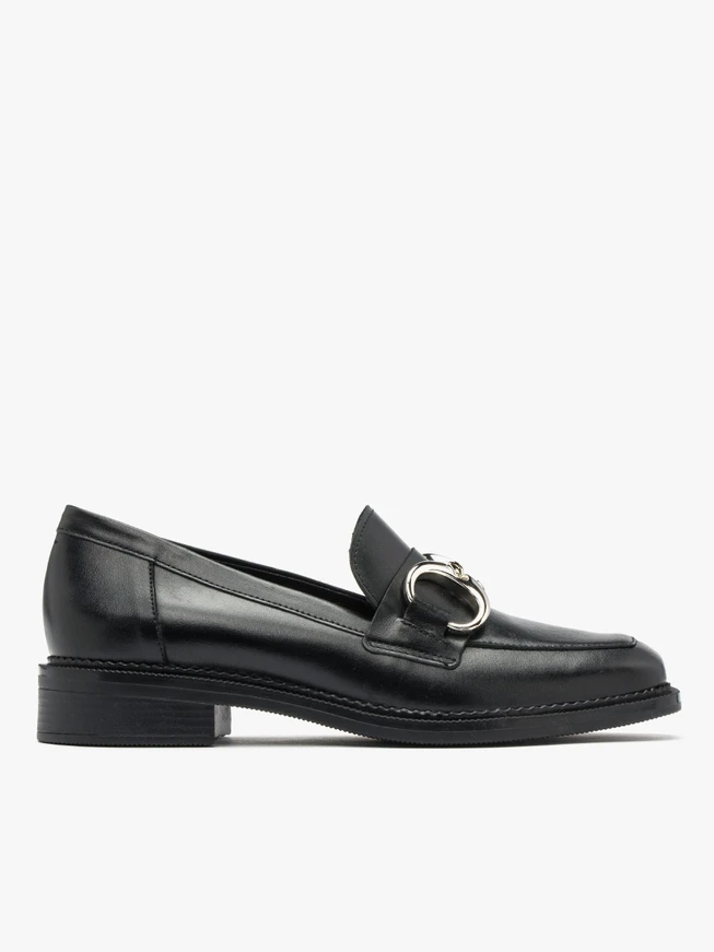 Black flat loafers