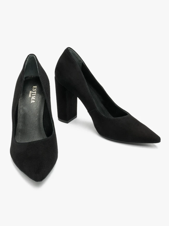 Schwarze hohe Stiletto-Pumps