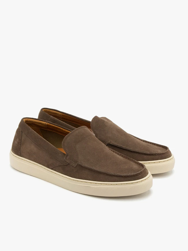Graubraune Herrenhalbschuhe