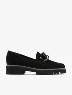 Veloursmokassins mit Kette