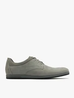 Aschfarbene Halbschuhe mit dekorativer Perforation