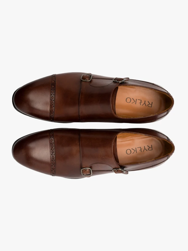 Braune Herrenhalbschuhe mit dekorativem Schaft