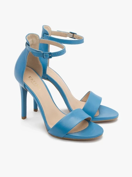 Blue high-stiletto sandals