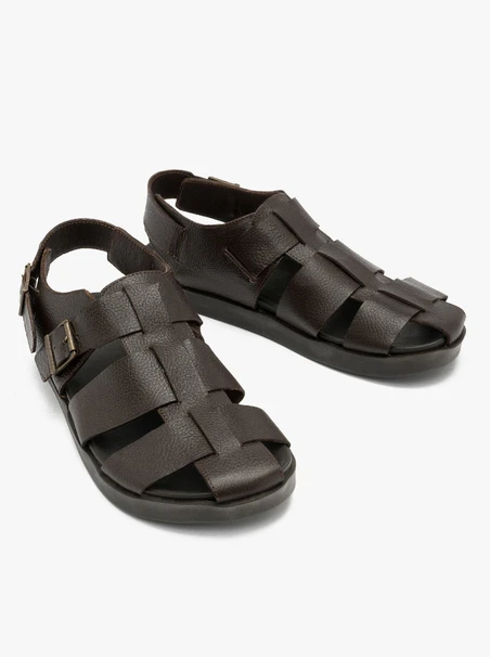 Dunkelbraune Herren-Sandalen