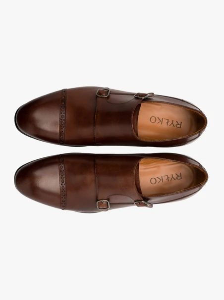 Braune Herrenhalbschuhe mit dekorativem Schaft