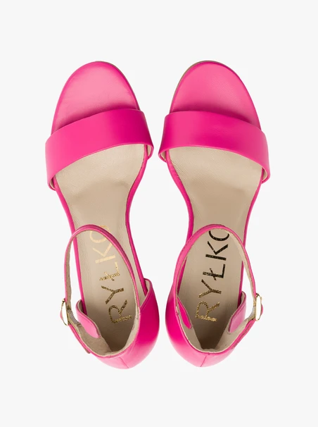 Fuchsia block-heel sandals