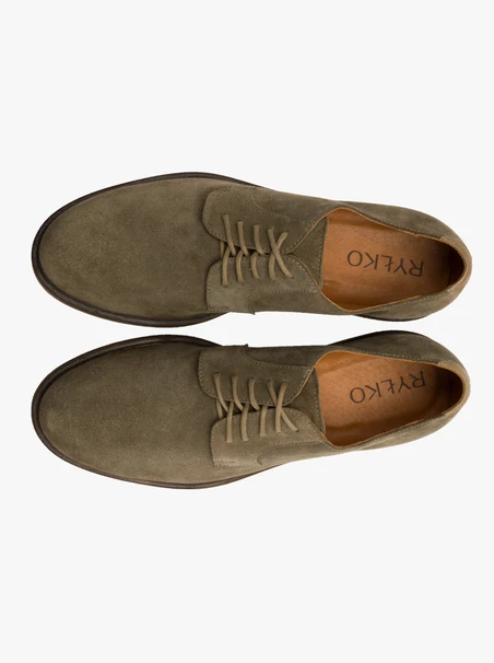 Olivefarbene Schnürhalbschuhe