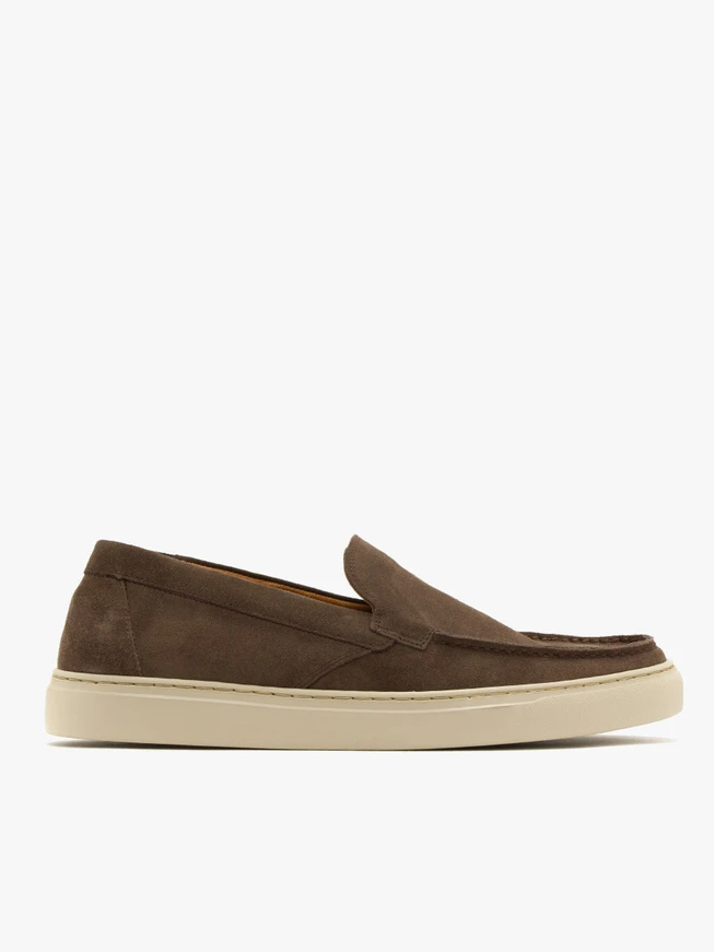 Graubraune Herrenhalbschuhe
