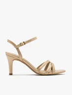 Goldfarbene Stiletto-Sandalen