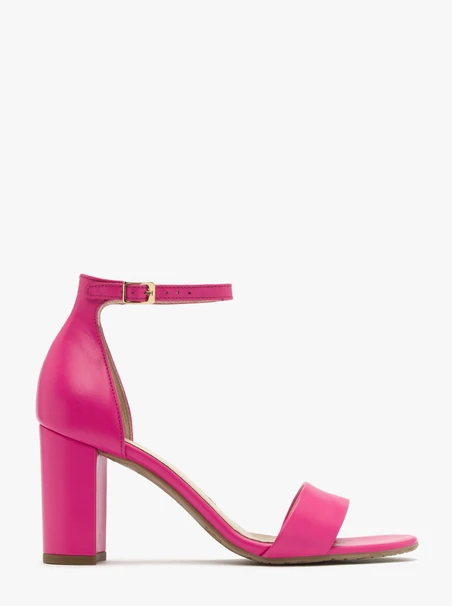 Fuchsia block-heel sandals