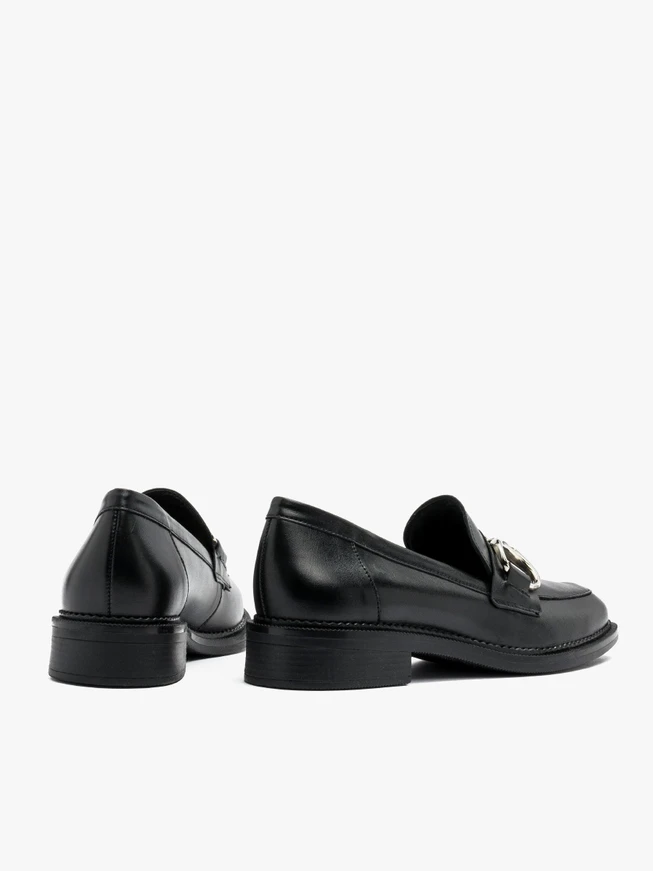 Black flat loafers