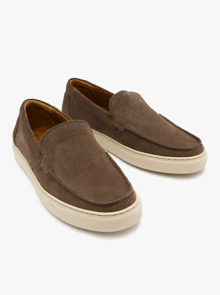 Graubraune Herrenhalbschuhe
