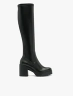 Black knee boots with stretch shaft