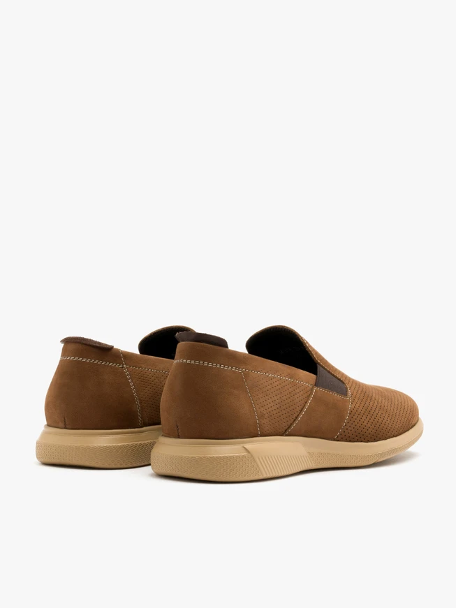 Brown perforated loafers