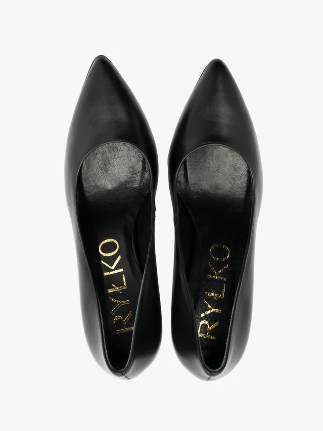 Black block-heel pumps